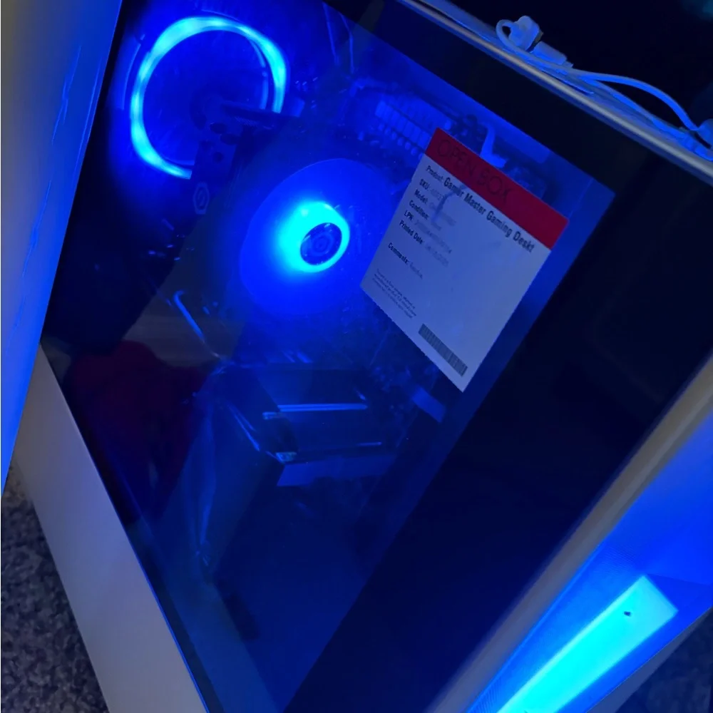 ForGlory White Gaming PC Case with Blue LED